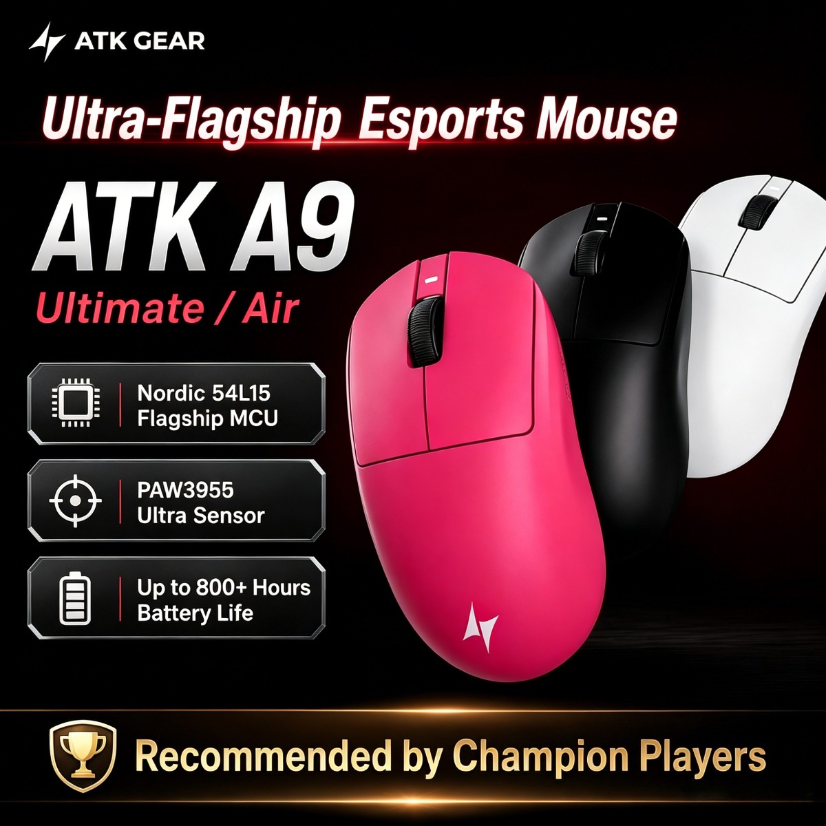 Wireless Gaming Mouse - Mouse Gaming ATK DragonFly A9 Ultimate
