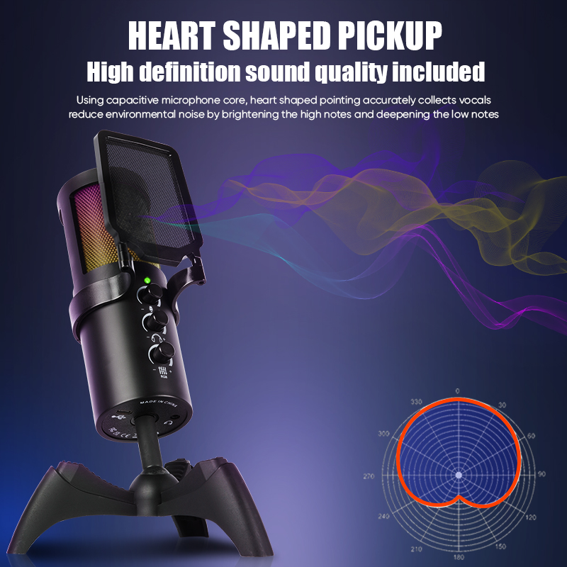 Pc Gaming Online - FUHAM MV9 RGB Gaming USB Condenser