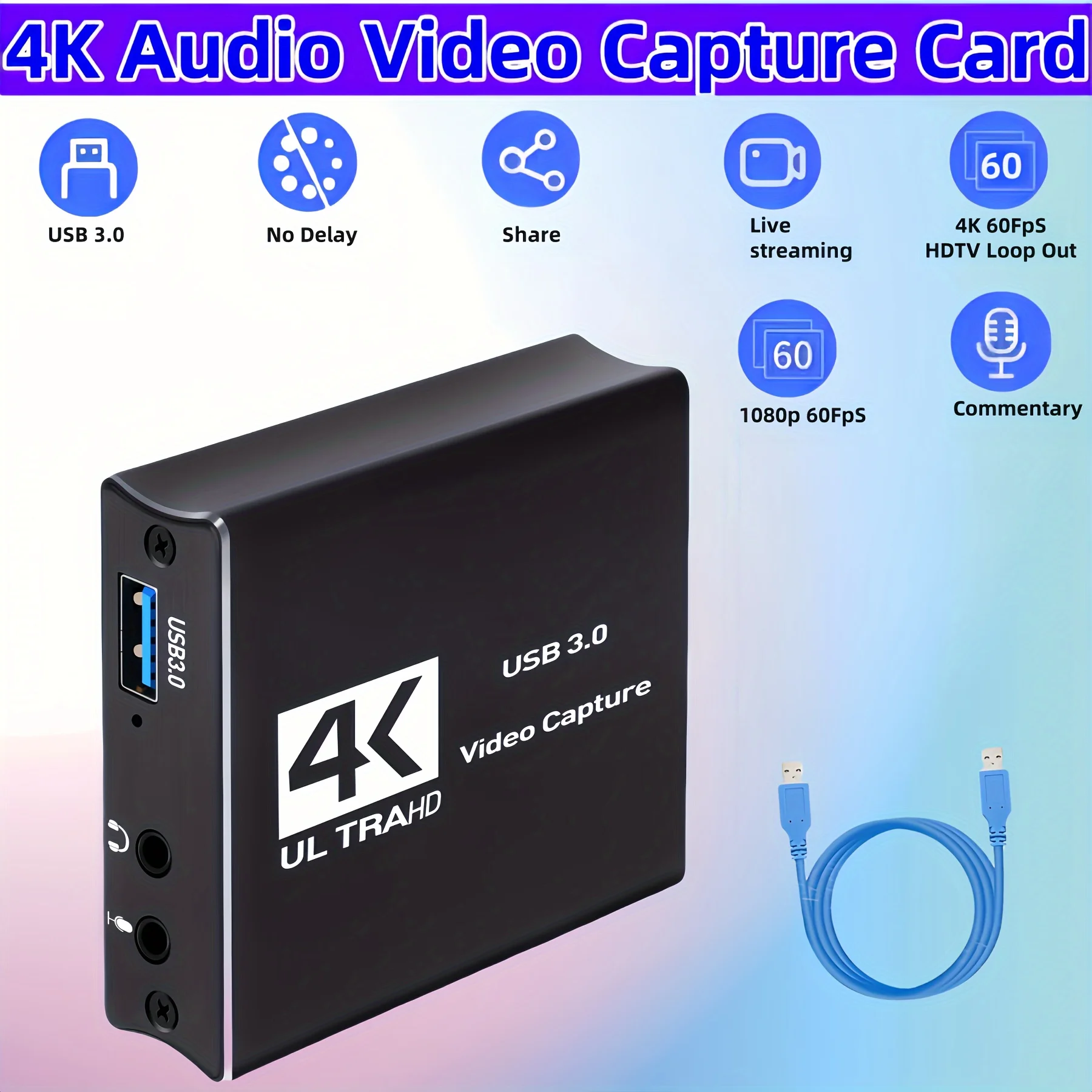 USB3.0 Pengambilan Video Kotak - Capture Card Hdmi ulasan dan harga