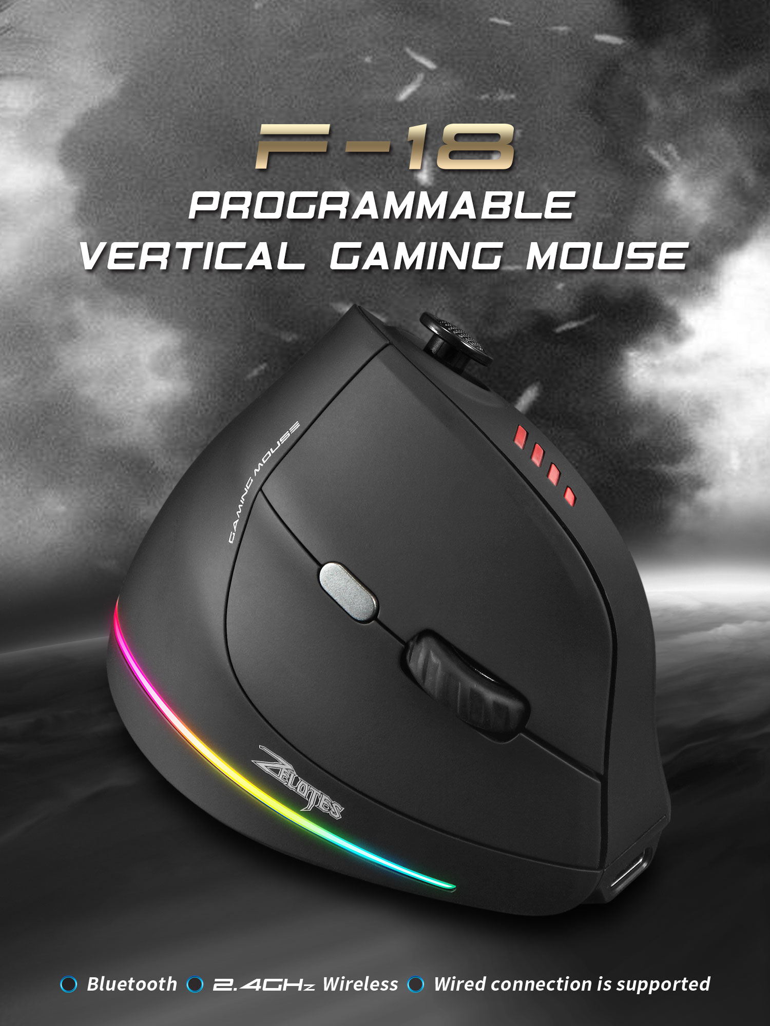 Jomaa RGB Backlit Kontrol Mous - Wireless Gaming Mouse ulasan dan harga
